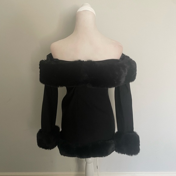 amazon black fur mini dress - Picture 3 of 4
